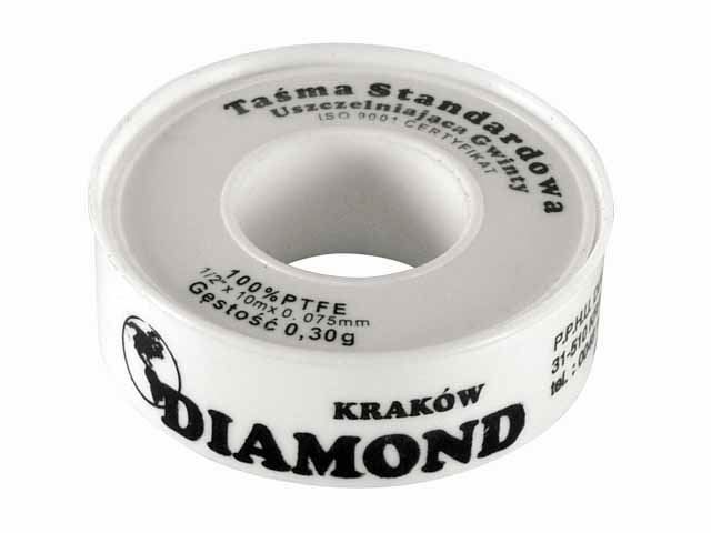 TAŚMA STANDARD NIESPIEKANA PTFE KL.G,GRp, 10 m*12 mm*0,075 mm*2,25 mg/cm2