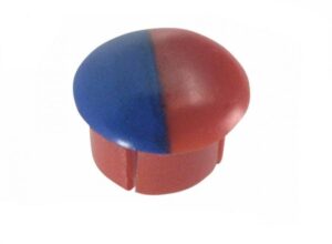ZAŚLEPKA Z TWORZYWA DO RĄCZKI NIEBIESKO/CZERWONA