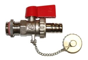 KUREK KULOWY PN-M-75002, DN20 (3/4) SPUSTOWY ZE ZŁĄCZKĄ CHROM