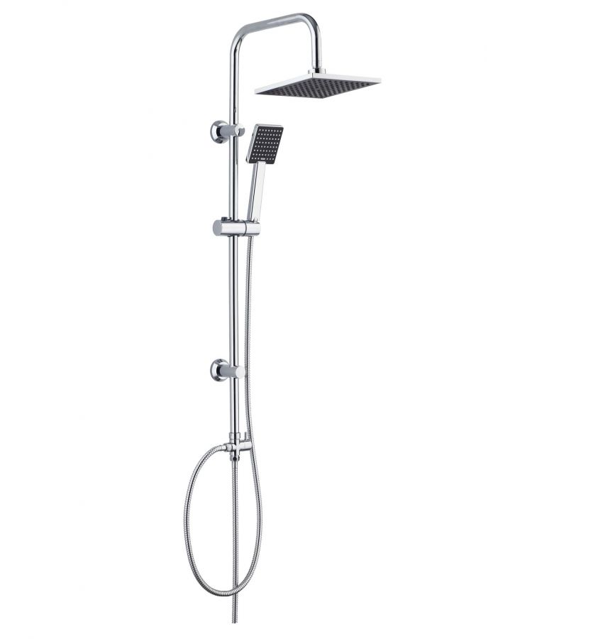 ZESTAW NATRYSKOWY CUBIC Z DESZCZOWNICĄ 200 mm, EN1112 Z PRZEWODEM NATRYSKOWYM (G1/2)