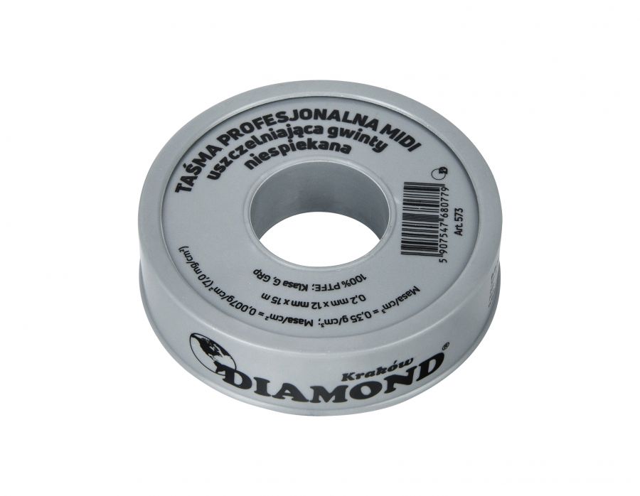 TAŚMA PROFESJONALNA MIDI NIESPIEKANA PTFE KL.G,GRp 15 m*12 mm*0,2 mm*7 mg/cm2