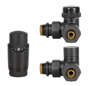 ZESTAW TERMOSTATYCZNY DO GRZEJNIKA, EN215/PN-M-75002-DN15-K, OSIOWY, ANTRACYT PREMIUM, PRAWY